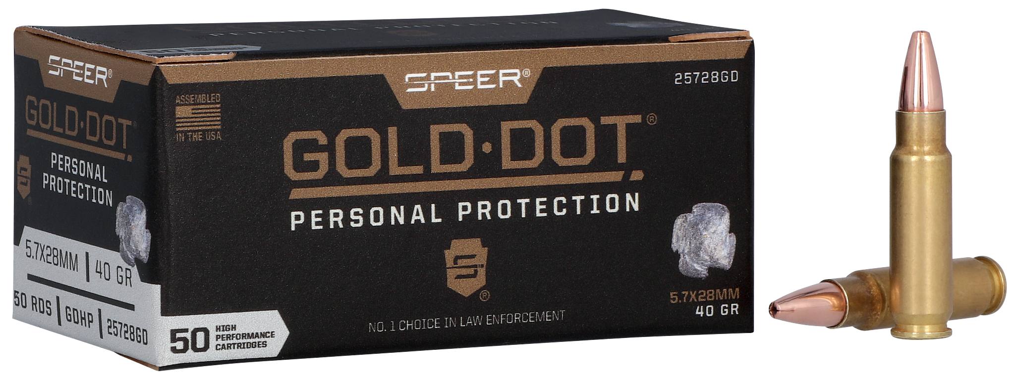 Speer 5.7x28mm FN 25728GD Gold Dot Personal Protection Hollow Point HP 40 Grain