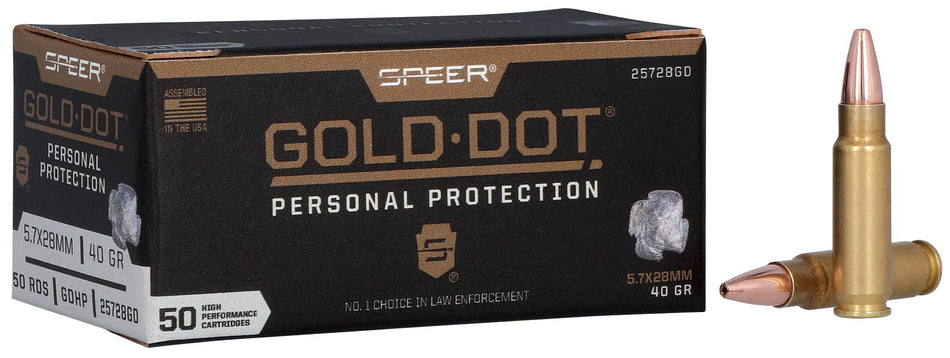 Speer 5.7x28mm FN 25728GD Gold Dot Personal Protection Hollow Point HP 40 Grain