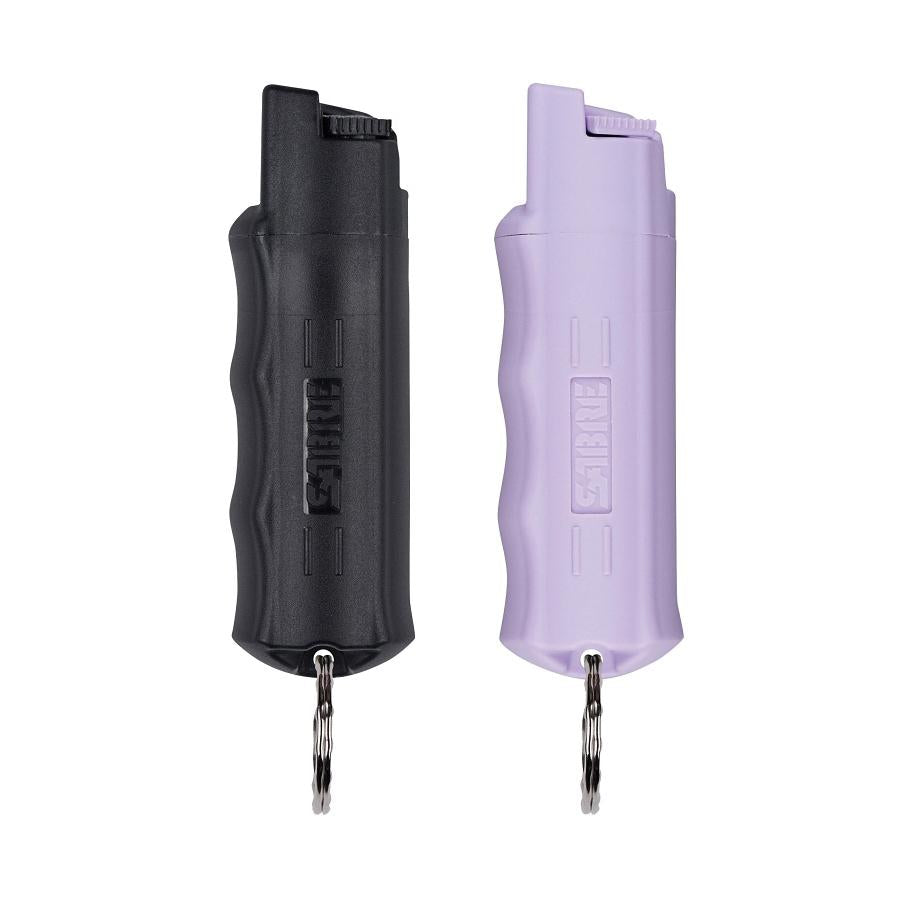 Sabre Red Key Chain Pepper Spray Gel Black/Lavender 2 Pack