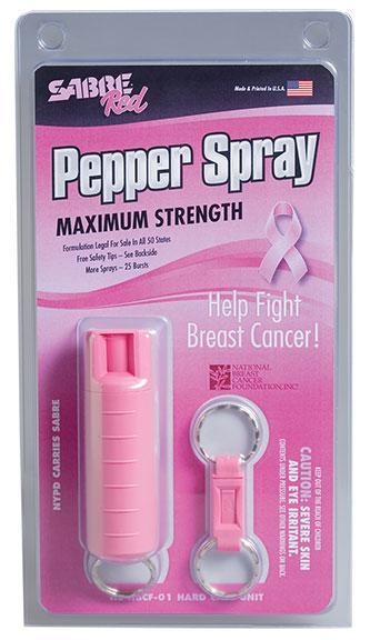 Sabre Pink Keychain Pepper Spray .54oz 8-10 ft Self Defense