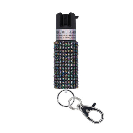 Sabre Black Jeweled Pepper Spray with Snap Clip Key Ring