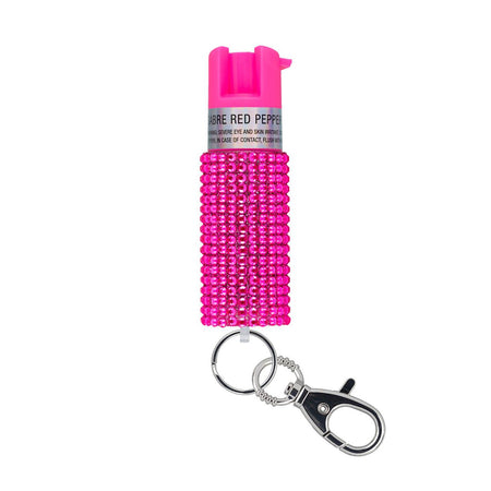 Sabre Jeweled Keychain Pepper Spray Pink 25-Burst Canister
