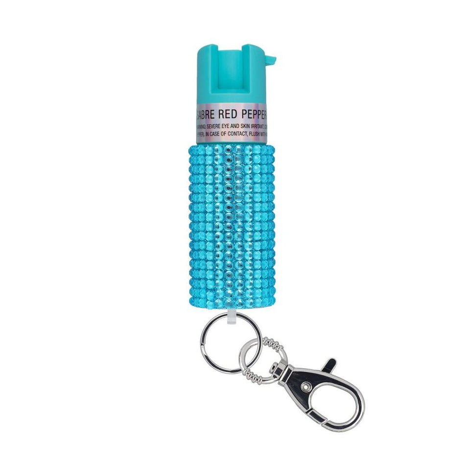 Sabre Jeweled Keychain Pepper Spray Teal 25-Burst Canister