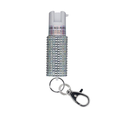 Sabre Jeweled Keychain Pepper Spray Silver 25-Burst Canister