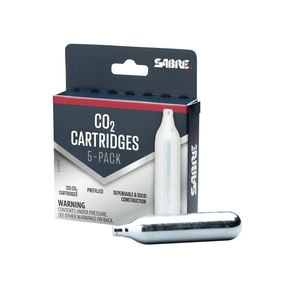 Sabre 12 Gram CO2 Cartridges 5 Count for Home Defense Pepper Launcher