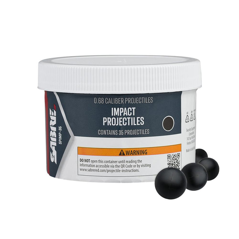 Sabre 0.68 Cal Hard Rubber Impact Projectiles 35/ct