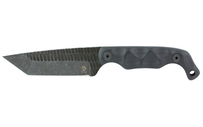 Stroup Bravo5 Fixed Blade Knife, 3.5" Tanto, 1095 High Carbon Steel, 7.75" OAL, Black G10, B5T-B-G10