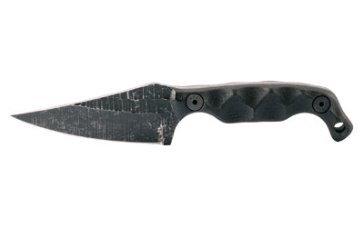 Stroup Knives MINI1-B-G10 Mini1 3" Clip Point Fixed Blade 1095 Carbon Steel Black G10 Handle with Kydex Sheath