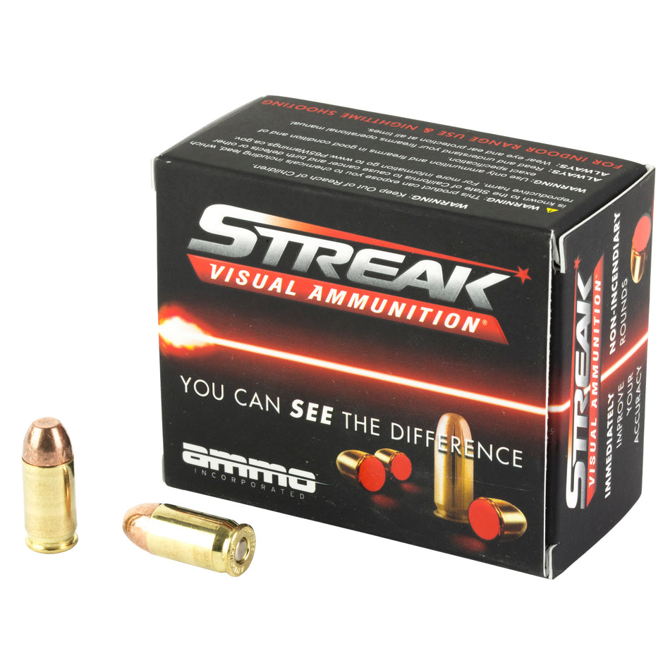 Streak .380 ACP/Auto 380100TMCSTRKRED Visual Ammunition Tracer Total Metal Coating 90 Grain