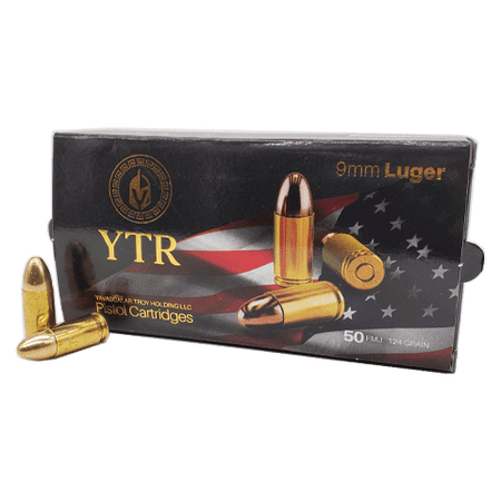 Troy 9mm Luger / Parabellum Handgun Ammo  Full Metal Jacket FMJ 124 grain 
