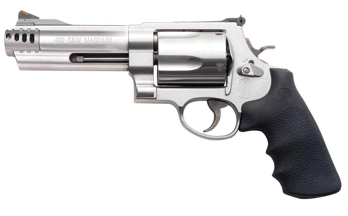 Smith & Wesson 163465 Model 460 XVR 460 S&W Mag 5" Stainless Steel Barrel & 5rd Cylinder, Satin Stainless Steel X-Frame, Includes Two Rear Sights & Two Muzzle Brakes