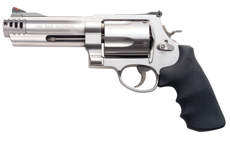 Smith & Wesson 163465 Model 460 XVR 460 S&W Mag 5" Stainless Steel Barrel & 5rd Cylinder, Satin Stainless Steel X-Frame, Includes Two Rear Sights & Two Muzzle Brakes