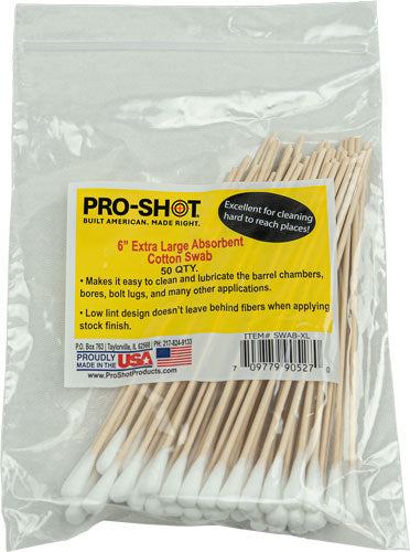 PRO SHOT COTTON TIP SWABS XL 6" 50CT