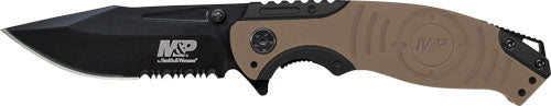 Smith & Wesson M&P 3.5" Index Flipper Clip Point Blade Black & Desert Tan