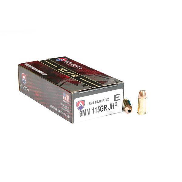 Atlanta Arms 9mm Luger / Parabellum Handgun Ammo Elite Jacketed Hollow Point JHP 115 grain 