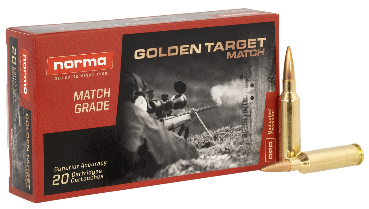 Norma 6mm Creedmoor 20160392 Dedicated Precision Golden Target Match Hollow Point Boat Tail HPBT 107 Grain