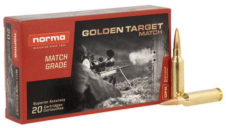 Norma 6mm Creedmoor 20160392 Dedicated Precision Golden Target Match Hollow Point Boat Tail HPBT 107 Grain