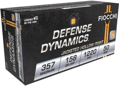 Fiocchi .357 Magnum 357B Defense Dynamics Jacketed Hollow Point JHP 158 Grain
