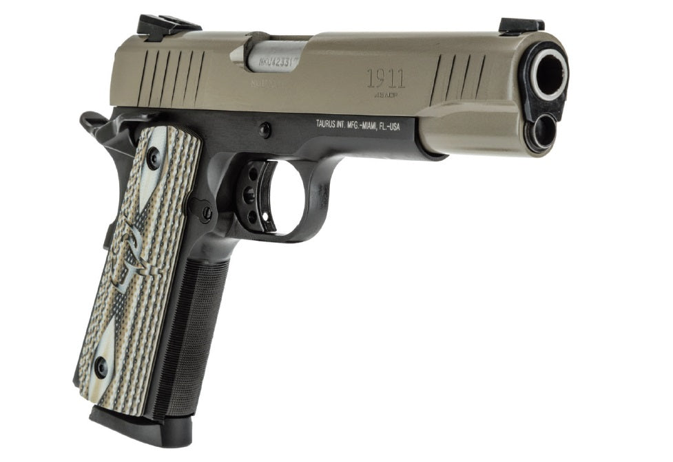Taurus 1911FS .45 ACP Sand 5" Pistol - 8+1 Capacity with Custom VZ Grips