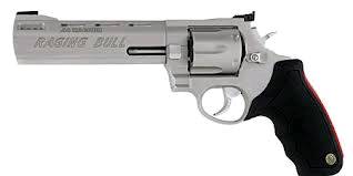 Taurus 444 Raging Bull Large Frame .44 Rem Mag Revolver, 6-Shot, 6.50" Matte Stainless Ported Barrel/Cylinder/Frame, Rubber Grip