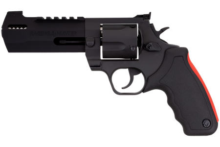 Taurus 2454051RH Raging Hunter 454 Casull 5rd 5.12" Matte Black Oxide Steel Black Rubber with Integrated Red Cushion Insert Grip