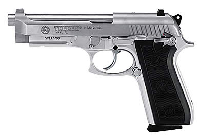 Taurus PT92 Stainless 9mm Luger 17+1 5" Barrel with Serrated Slide, Picatinny Rail & Polymer Grip