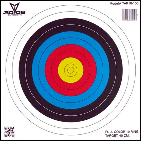30-06 Outdoors Archery 10-Ring Paper Target 17" x 17" 100 Pack