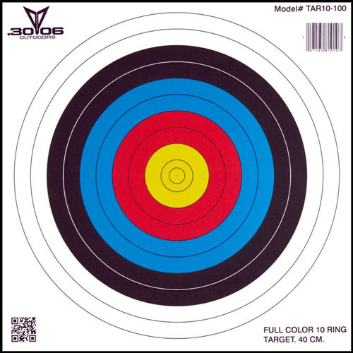 30-06 Outdoors Archery 10-Ring Paper Target 17" x 17" 100 Pack
