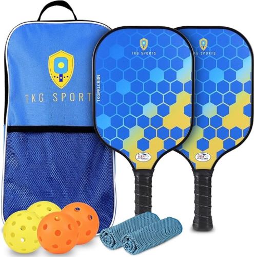 TKG SPORTS CARBON FIBER PICKLEBALL SET W/CARRY BAG