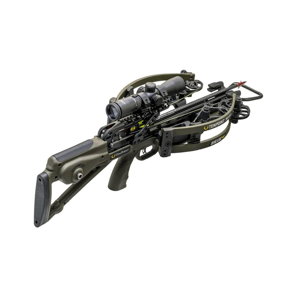 TenPoint Siege 425 Crossbow Package ACUslide RangeMaster 100 Scope in Moss Green
