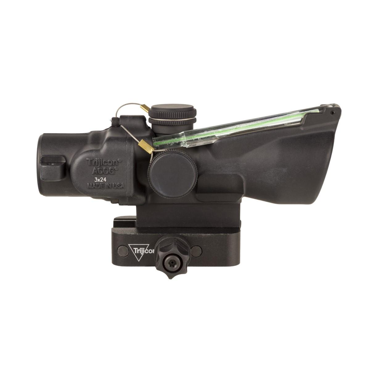 Trijicon ACOG TA50-C-400350 3X24mm Green Horseshoe/Dot .223 Reticle, Dual Illuminated, Q-LOC Mount, Black