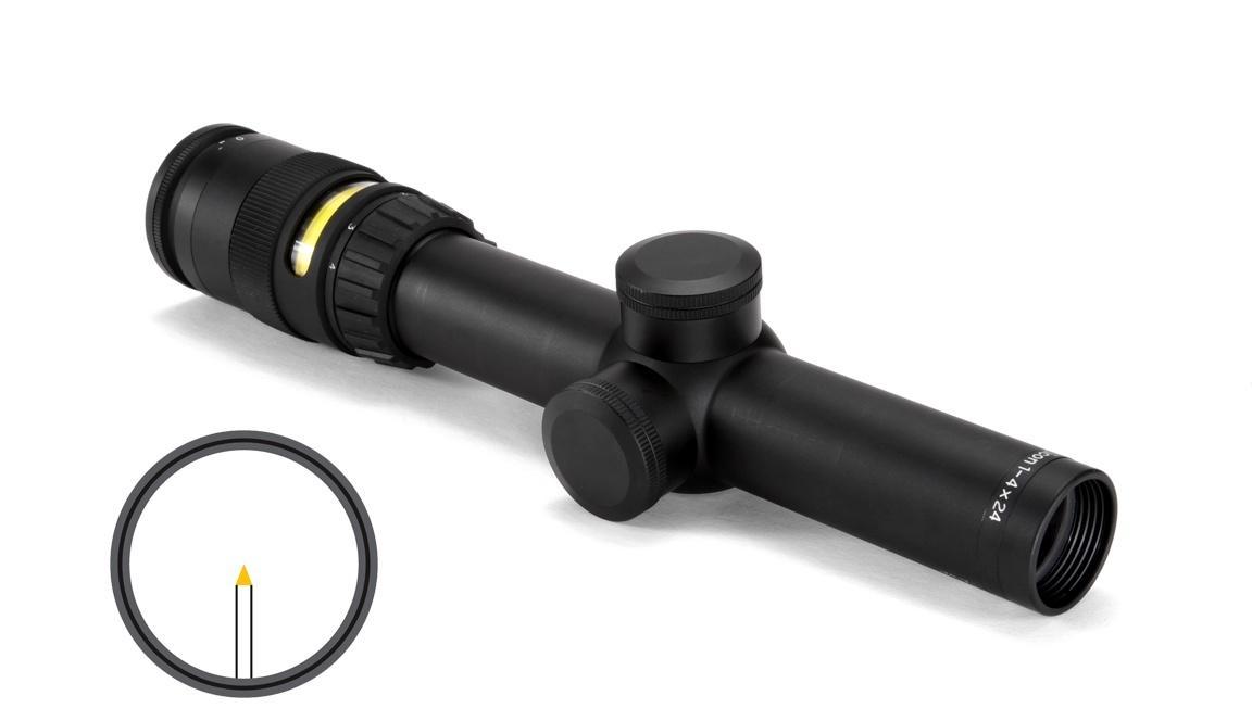 Trijicon AccuPoint 1-4x24mm Amber BAC Triangle Post Reticle Rifle Scope
