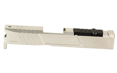 True Precision Glock 43/43X Stripped Duty Slide, RMS Cut, Satin Stainless Silver