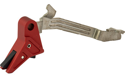 True Precision Glock 43/43X/48 Axiom Flat Face Trigger, Black Body with Red Safety Lever TP-G43T-RBL