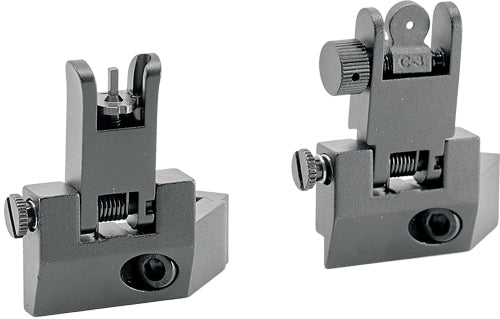 JE 45 Degree Offset Flip Up Front and Rear Iron Sight Set Aluminum Black