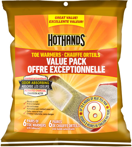 HotHands Adhesive Toe Warmer Value Pack 6 Pairs 8 Hour