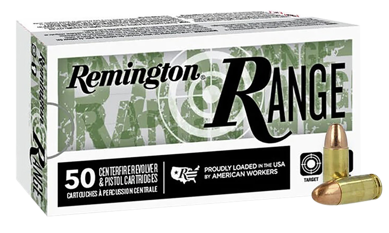 Remington 9mm Luger/Parabellum R27778 Range Full Metal Jacket FMJ 115 Grain