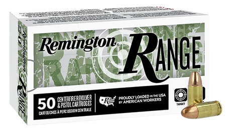 Remington 9mm Luger/Parabellum R27778 Range Full Metal Jacket FMJ 115 Grain