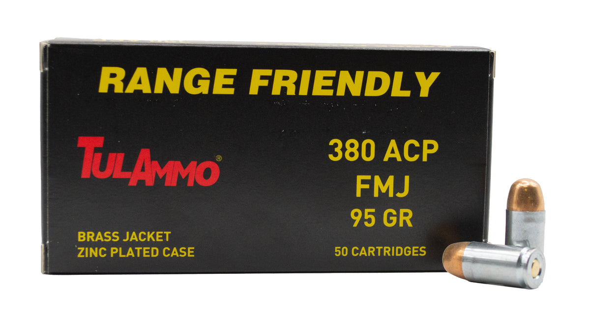 Tulammo .380 ACP/Auto Handgun Ammo Steel Full Metal Jacket FMJ 95 grain 