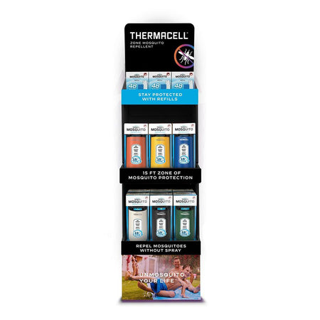 Thermacell Patio Shield Mosquito Repeller Mixed Refill Floor Stand 6-Color Display