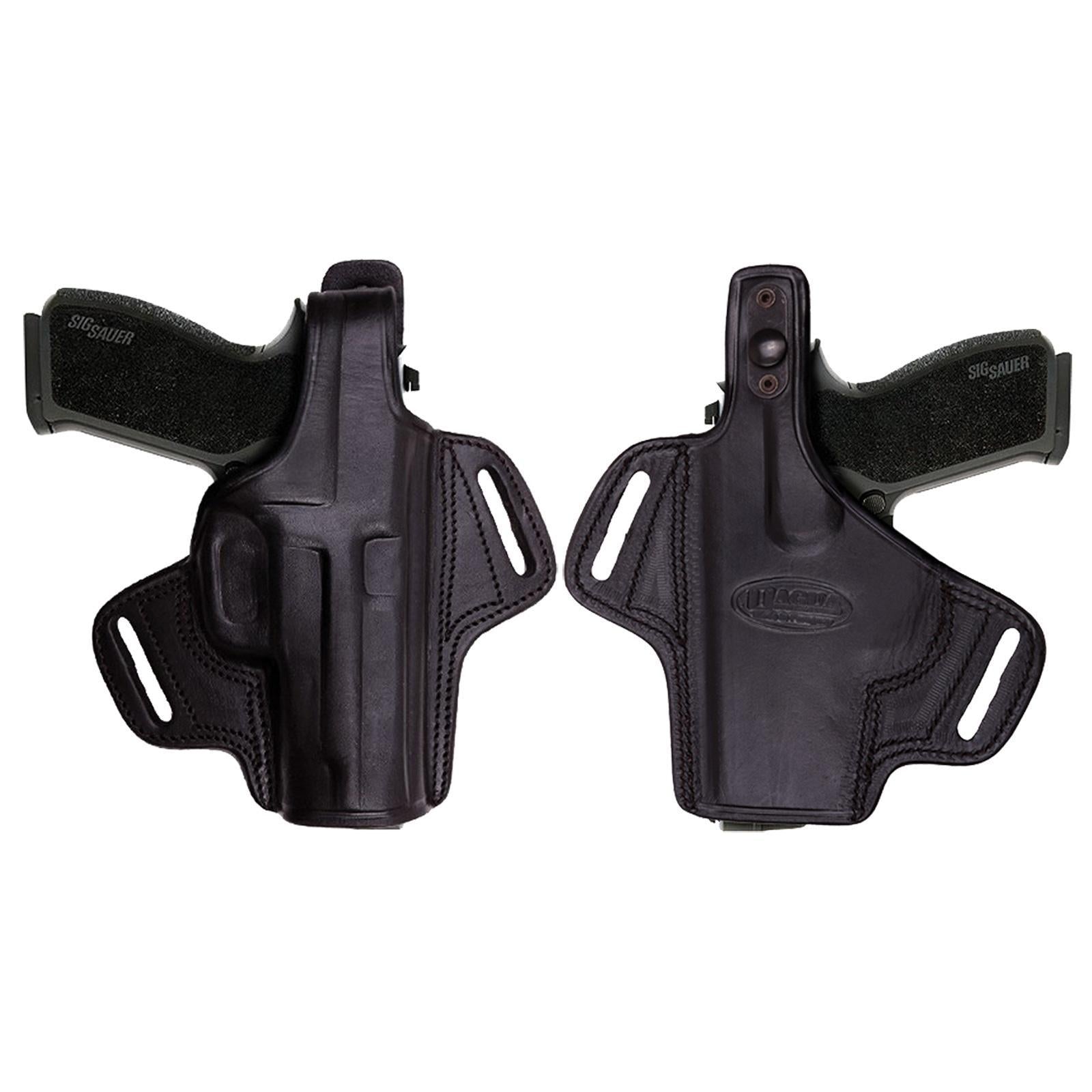 Tagua Black Leather OWB Thumb Break Holster for Glock 19/23/32/38 RH