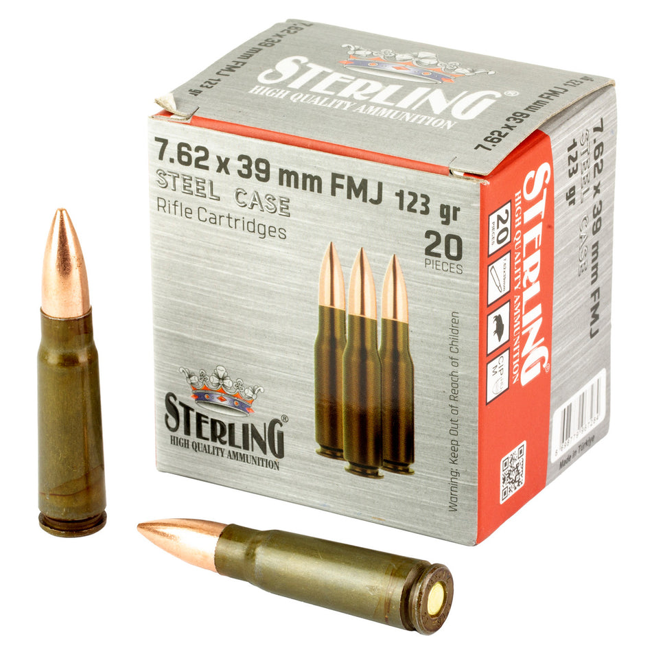 Sterling 7.62x39mm 7.62X39mm FMJ Full Metal Jacket FMJ 123 Grain
