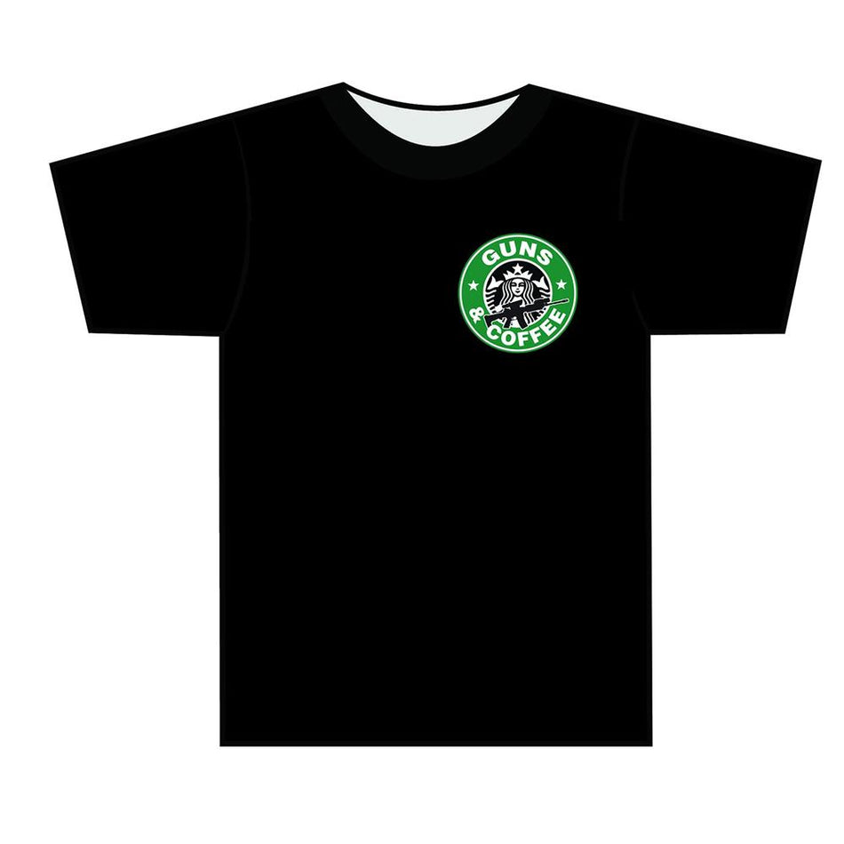 Tuff Products Guns and Coffee AR/M4 Short Sleeve Shirt Black L