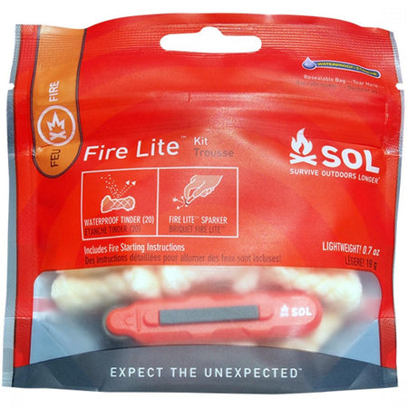 SOL Fire Lite Kit Windproof Sparker with 20 Tinder Quik Pieces
