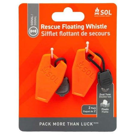 SOL Squall High-Decibel Survival Whistle Orange 2ct