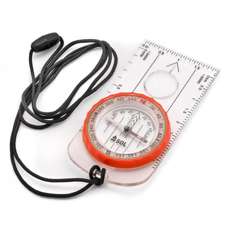 SOL Deluxe Map Compass with Glow-in-the-Dark Bezel