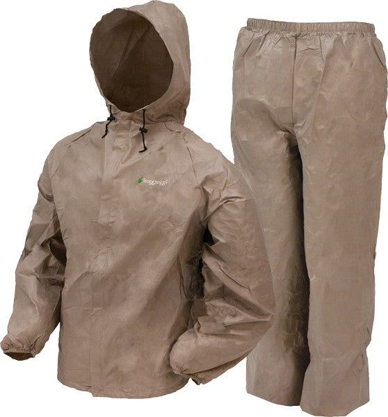 FROGG TOGGS RAIN SUIT MENS ULTRA LITE 2 LARGE KHAKI
