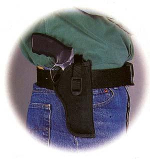 Uncle Mike's Sidekick Right Hand Hip Holster with Tie-Down Loop for 7-8.5" Barrel DA Revolvers Black