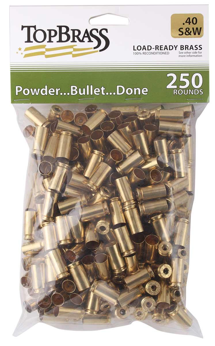 Top Brass .40 S&W Grade A+ Unprimed Remanufactured Brass 250/ct Bulk