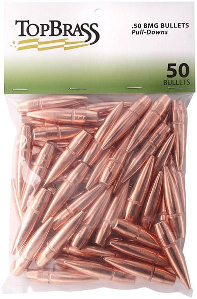 Top Brass Military Surplus .50 BMG 647gr FMJ Pull-Down Bullets 50/ct